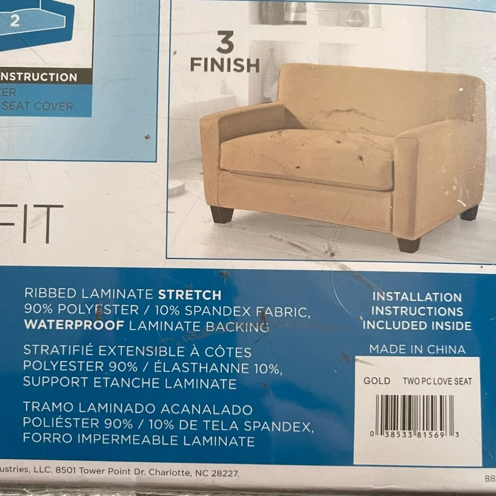 Perfect Fit Tan 2 Piece Love Seat Cover